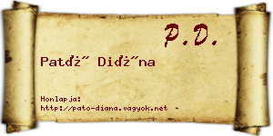 Pató Diána névjegykártya