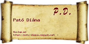 Pató Diána névjegykártya